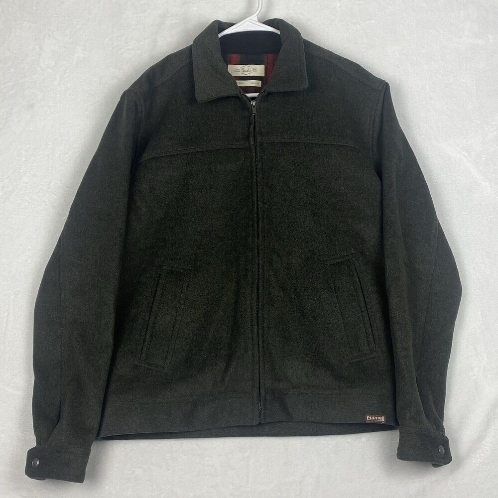 Purnell Classic Wool Jacket Mens Medium Charcoal Plaid Full Zip Pockets